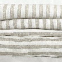 Load image into Gallery viewer, Sandy Beach Stripe Linen Flat Sheet
