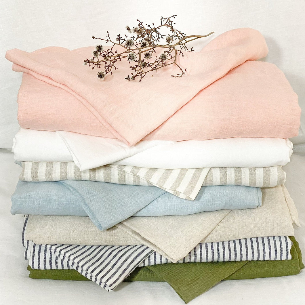 Salmon Linen Flat Sheet